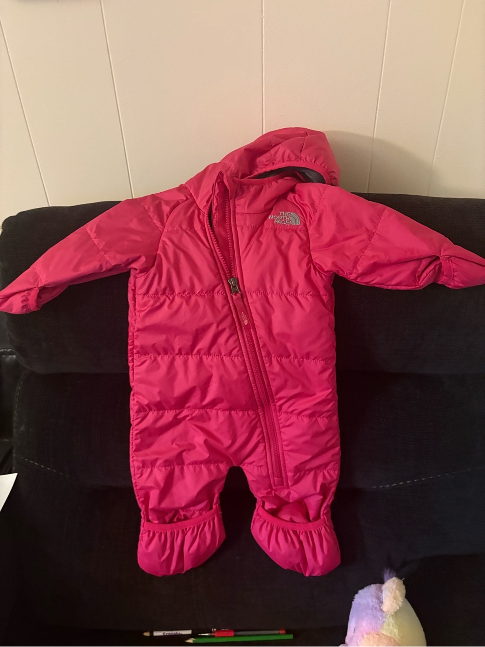 The North Face Bright Pink Toddler One-Piece Snowsuit